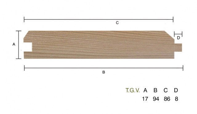 Western Red Cedar 17 x 94mm T.G.V. ST0